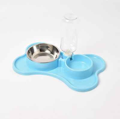 Pet Supplies Dog Automatic Drinking Water Double Bowl Dog Double Bowl Pet Food Bowl Teddy Law Bucket Pet Bowl
