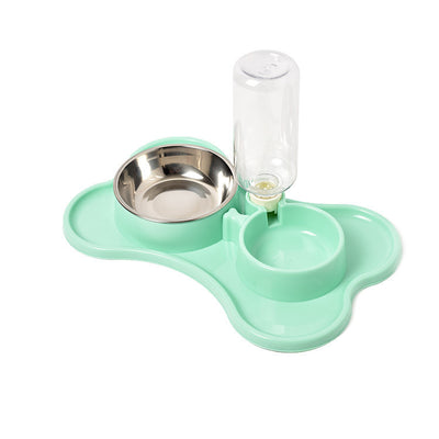 Pet Supplies Dog Automatic Drinking Water Double Bowl Dog Double Bowl Pet Food Bowl Teddy Law Bucket Pet Bowl