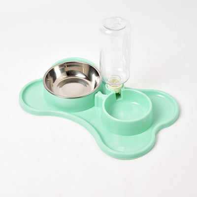 Pet Supplies Dog Automatic Drinking Water Double Bowl Dog Double Bowl Pet Food Bowl Teddy Law Bucket Pet Bowl