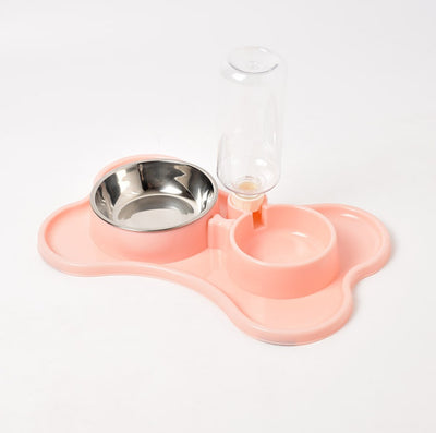 Pet Supplies Dog Automatic Drinking Water Double Bowl Dog Double Bowl Pet Food Bowl Teddy Law Bucket Pet Bowl
